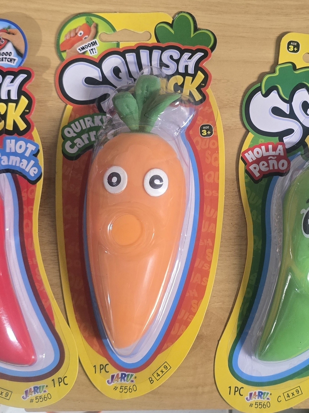 JA-RU Squish Attack vegetable-themed sensory and stress-relief toys